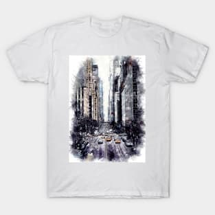 New York City Streets Travel Poster Series watercolor ink edition 01 T-Shirt